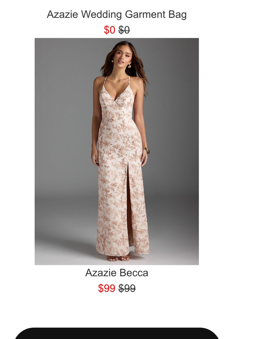 Azazie Pink Fern Floral Sheath V-Neck Chiffon Dress - Pink Fern Floral